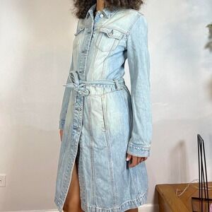 Euro vintage Y2K Miss sixty Denim Trench Coat